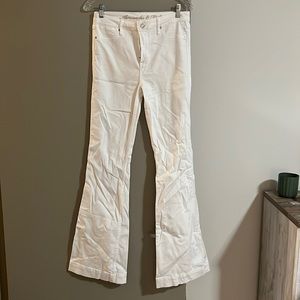 Abercrombie & Fitch White Ultra High Rise Flare Jeans